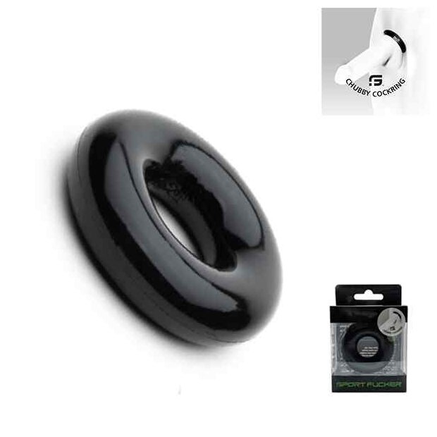 Sport Fucker Chubby Gummi Cockring Penisring Schwarz ⌀ 2,2 cm