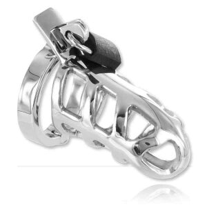 Brutal Stainless Steel Chastity Cage - Chrome