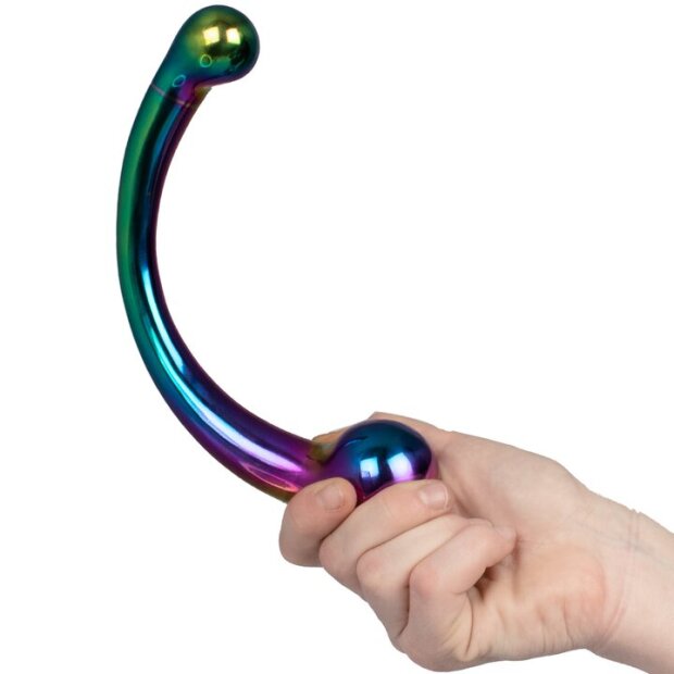 Black Label Rainbow Curvy Stainless Steel Double Ended Doppeldildo Regenbogen 20,3 cm ⌀ 5 cm