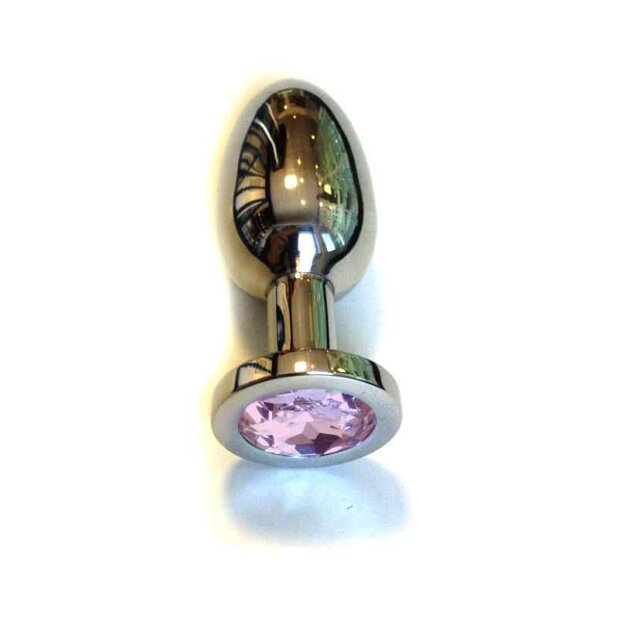Kiotos Steel Jewel Buttplug Large Pink Analplug Silber ⌀ 3,7 cm