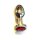Kiotos Steel Jewel Buttplug Large Red Analplug Silber ⌀ 3,7 cm