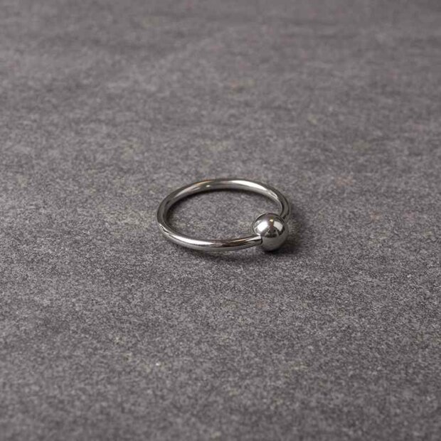 Kiotos Steel Glans Ring Ball Eichelring Silber ⌀ 3,00 cm