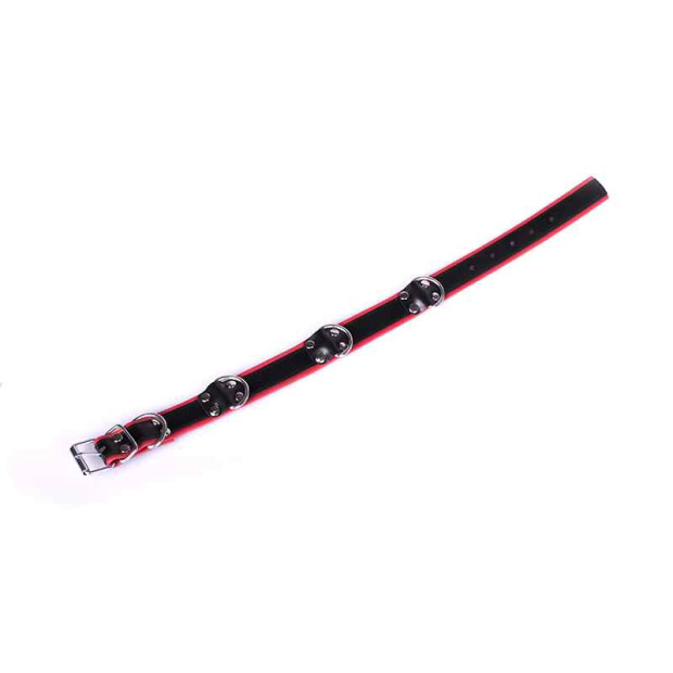 Deluxe Bondage Collar Black & Red