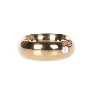 Gold Donut Cockring with Jewel Thick 45 mm