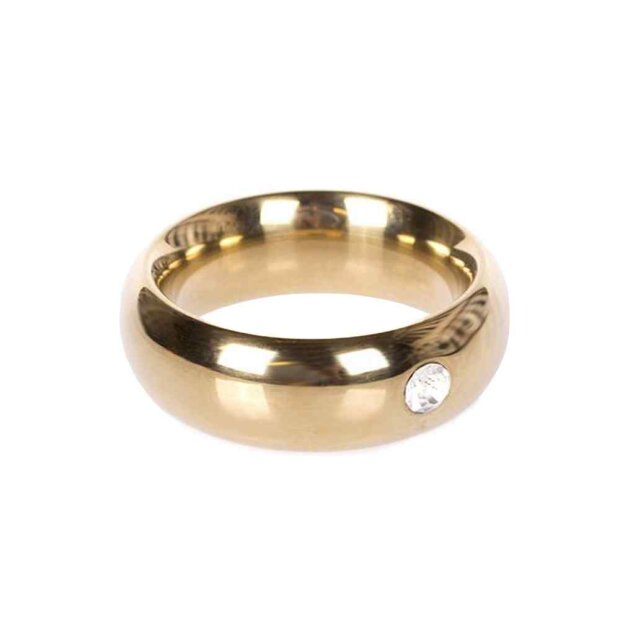 Gold Donut Cockring with Jewel Thick 50 mm