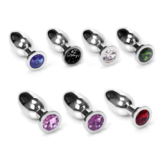 Kiotos Steel Jewel Buttplug Small Black Analplug Silber ⌀ 2,5 cm