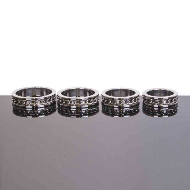 Kiotos Steel Chain Link Cockring Metallring Silber ⌀ 4 cm