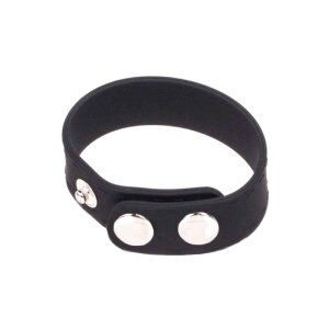Kiotos Silicone C-RING Tri-Button Wide Penisring Schwarz