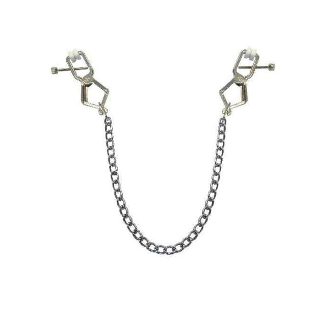 Metal Alligator Clip special with chain Silver