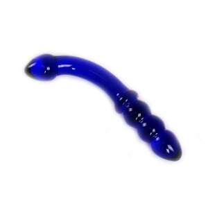 Kiotos Blue Curve Glasdildo Blau 17,5 cm