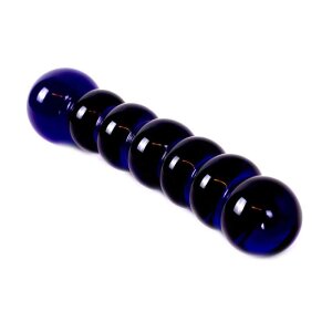 Kiotos Black-Blue Beads Glasdildo Blau 16,5 cm