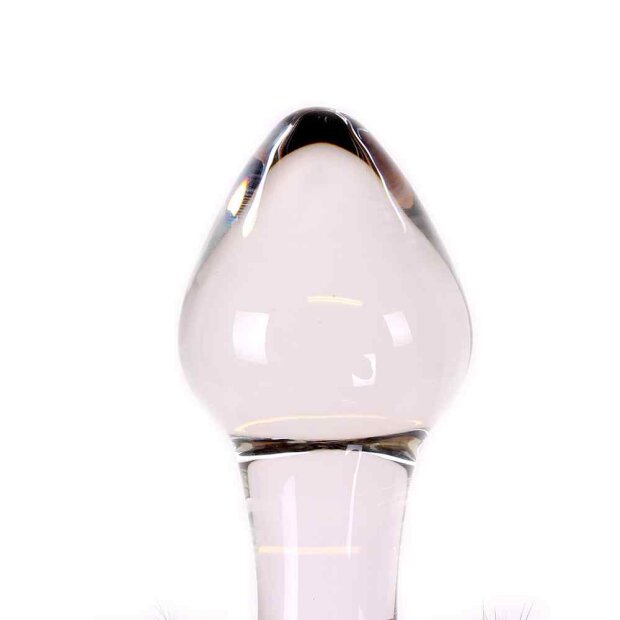 Glass Buttplug White Tickler