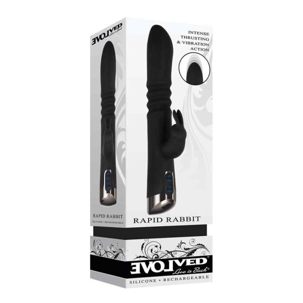 Evolved Rapid Rabbit Black Rabbit Vibrator Schwarz 25,4 cm