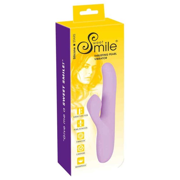 You2Toys Sweet Smile Thrusting Pearl Rabbit Vibrator Lila 24,8 cm ⌀ 3,7 cm
