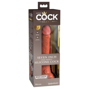 King Cock Elite Dual Density Silicone Cock Dildo Braun 18 cm