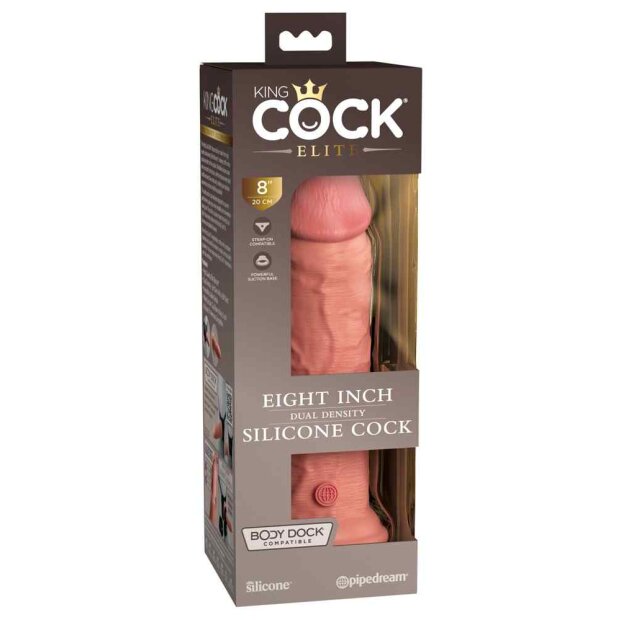 King Cock Elite Dual Density Silicone Cock Dildo Beige 20,5 cm