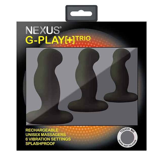 Nexus G-Play Trio Plus Unisex Vibrator Pack S/M/L Black