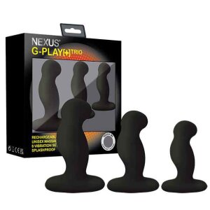 Nexus G-Play Trio Plus Unisex Vibrator Schwarz 3 Teilig
