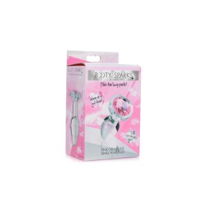 XR Brands Booty Sparks Pink Gem Glass Anal Plug Small...