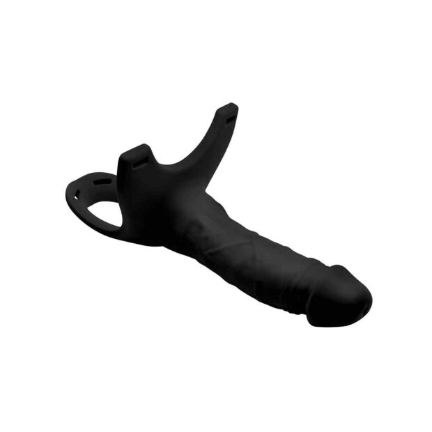 Hollow Silicone Dildo Strap-on Black