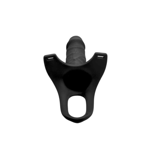 Hollow Silicone Dildo Strap-on Black