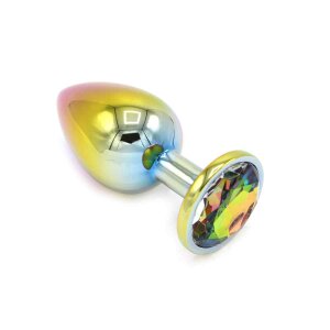Kiotos Steel Rainbow Buttplug with Gem L Analplug...