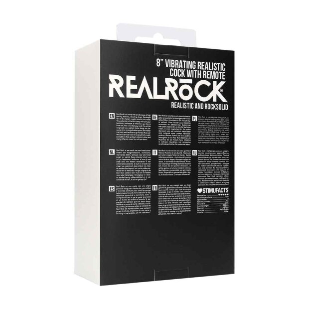 Vibrating Realistic Cock - 8" - With Scrotum - Black