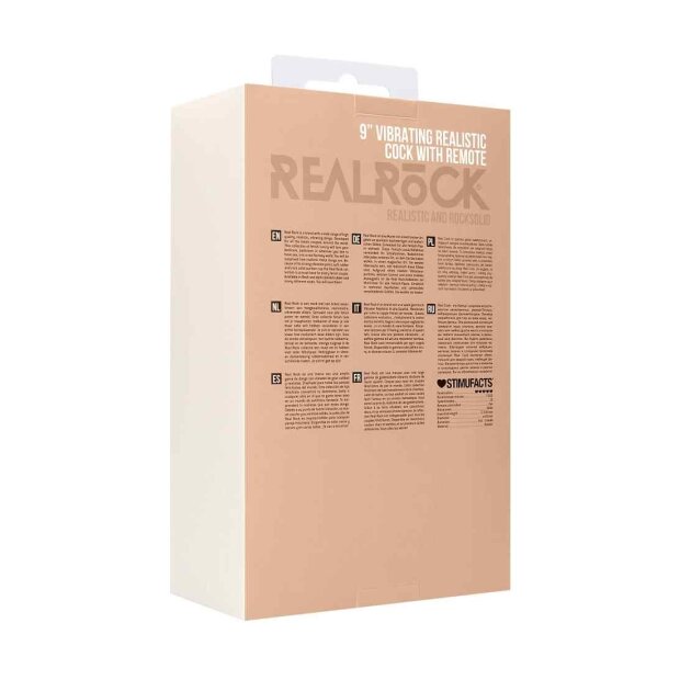 RealRock Vibrating Realistic Cock Vibrator Beige 22,5 cm ⌀ 4,5 cm