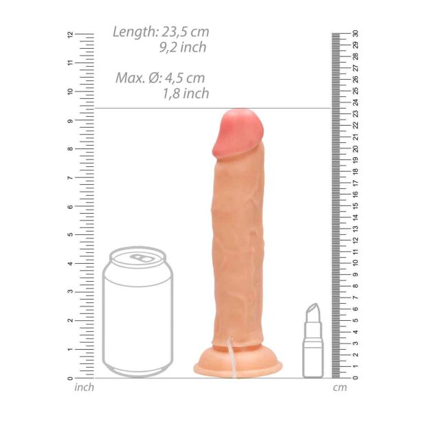 RealRock Vibrating Realistic Cock Vibrator Beige 22,5 cm ⌀ 4,5 cm