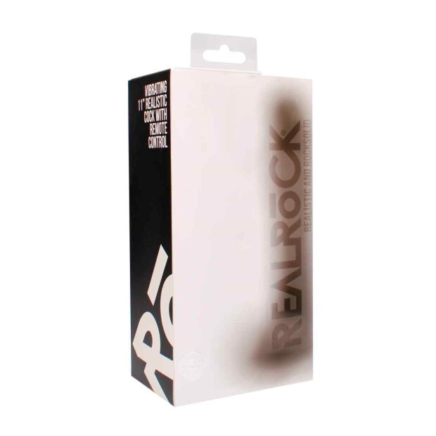 Vibrating Realistic Cock - 11" - With Scrotum - Black