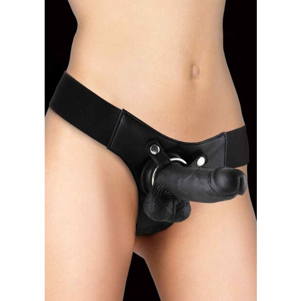 Realistic - 8 Inch - Strap-On - Black
