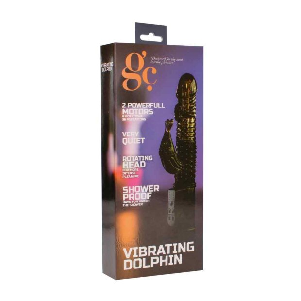 Shots Vibrating Dolphin Rabbit Vibrator Schwarz 22,5 cm ⌀ 3,4 cm
