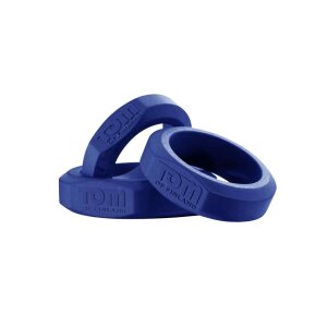 3 Piece Silicone Cock Ring Set - Blue