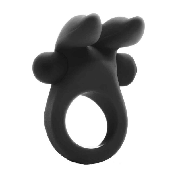 Bunny Cockring with Stimulating Ears Black