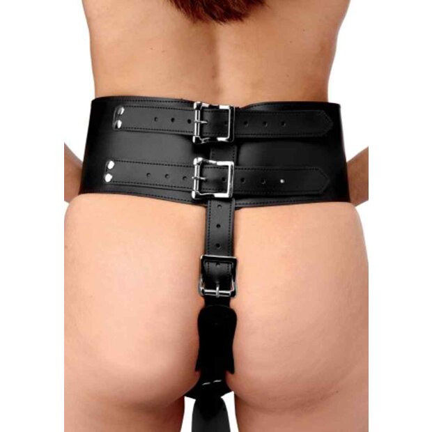 Master Series Forced Orgasm Wand Holder Belt Black