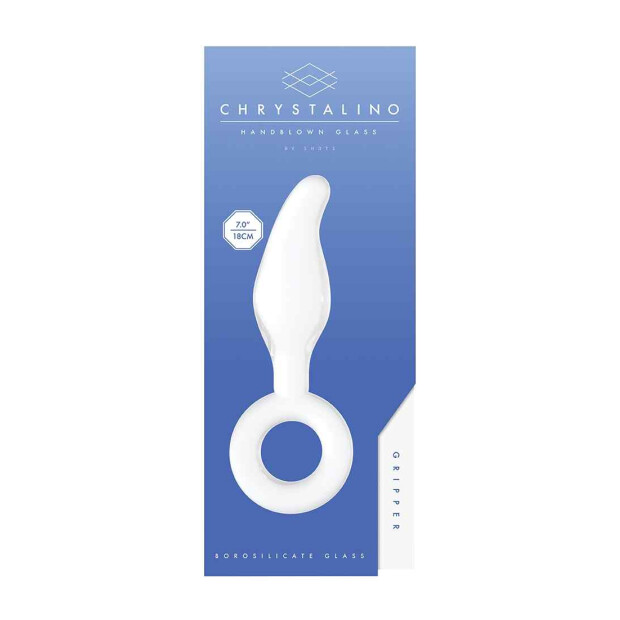 Chrystalino Gripper Glas Analplug Weiß ø 3,7 cm