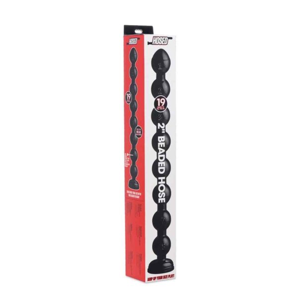 XR Brands Hosed Beaded Hose Small Analdildo Schwarz 48 cm ⌀ 5,1 cm