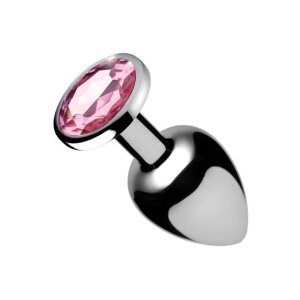 XR Brands Booty Sparks Pink Gem Anal Plug Large Pink ⌀...