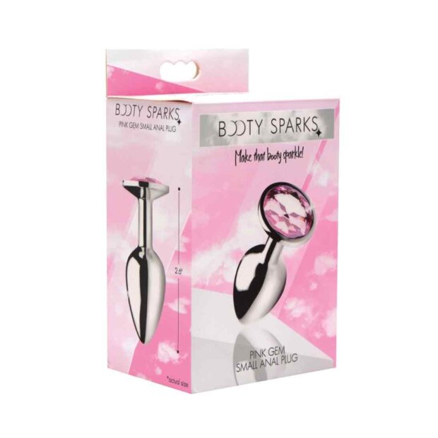 XR Brands Booty Sparks Pink Gem Anal Plug Small Pink ⌀ 2,5 cm