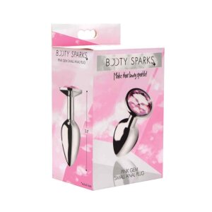 XR Brands Booty Sparks Pink Gem Anal Plug Small Pink ⌀...