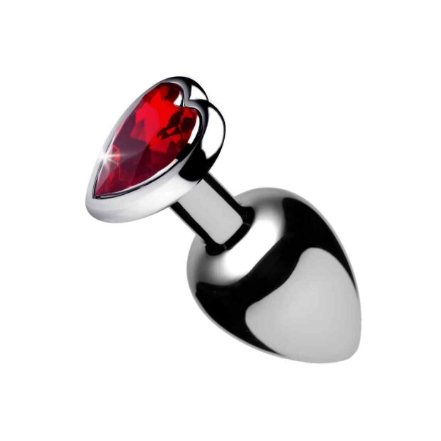 Red Heart Gem Anal Plug Small Red