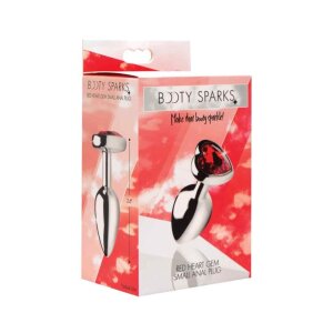 Red Heart Gem Anal Plug Small Red