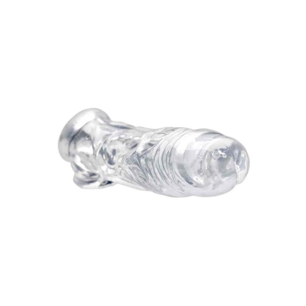 Realistic Clear Penis Enhancer and Ball Stretcher Transparent