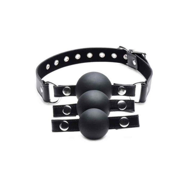 Interchangeable Silicone Ball Gag Set Black