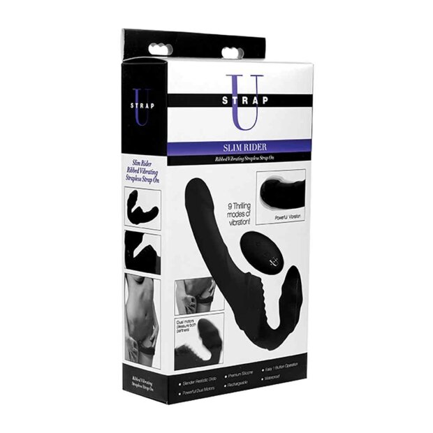 Pro Rider 9X Vibrating Silicone Strapless Strap On with Remote Control