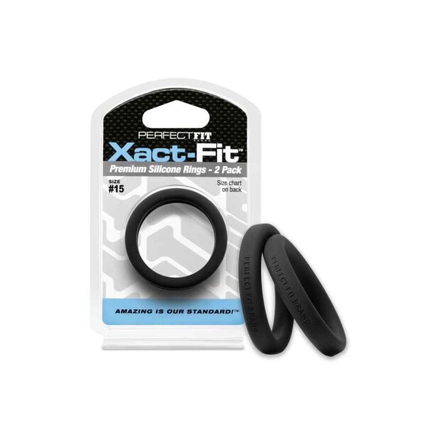 Perfect Fit Xact-Fit Cockring 2-Pack Penisring Schwarz ⌀ 3,8 cm