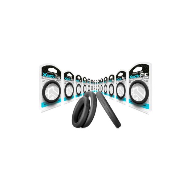 Perfect Fit Xact-Fit Cockring 2-Pack Penisring Schwarz ⌀ 3,8 cm