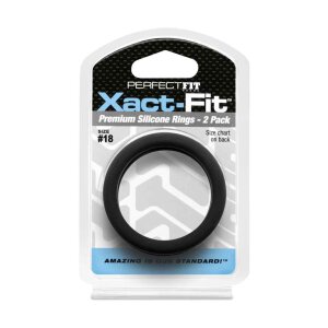 #18 Xact-Fit Cockring 2-Pack Black