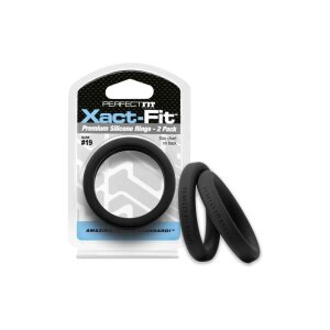 #19 Xact-Fit Cockring 2-Pack Black