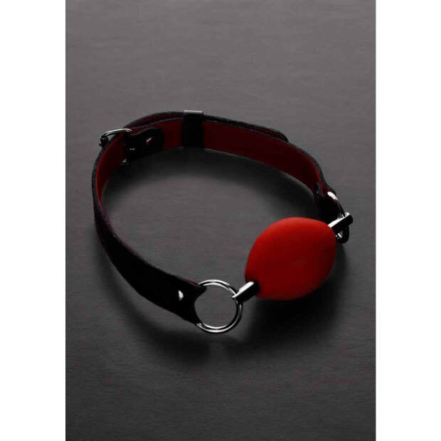 Oval Silicone Ball Gag Red